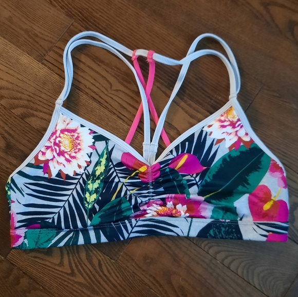 Old Navy Active Go-Dry Sports Bra, Size Large, Floral - Picture 1 of 6